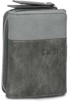 Zwei Damen Portemonnaie Eva EVW15 kompakte Geldbörse, 6 Kartenfächer, EIN Scheinfach, EIN Sichtfach, Münzfach außen, Fach für Einkaufswagenmünze, moderner und eleganter Geldbeutel (Black)