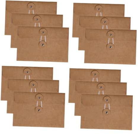 AUTSUPPL 24stücke Retro Kraftpapier Aufbewahrungstaschen Wunderschöne Dokumentenumschläge Für Büro Und Zuhause Für Briefe Karten Und Kleine Gegenstände