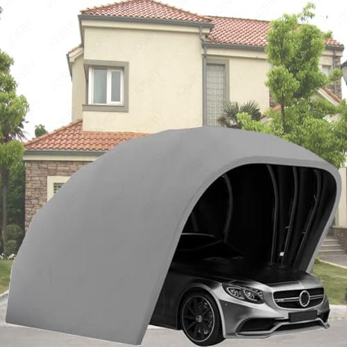 Cochera plegable semiautomática, toldo retráctil de acero inoxidable para coche, 5,5 x 2,5 x 2,3 m/18 x 8,2 x 7,6 pies, cubierta móvil para coche para garaje, toldo impermeable y protector solar