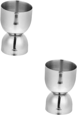 HOMOBABE 2piezas Jigger De Coctel De Acero Inoxidable Medidor De Bebidas Vaso Dosificador Para Cocktails Fácil De Limpiar y Usar Compatible Lavavajillas