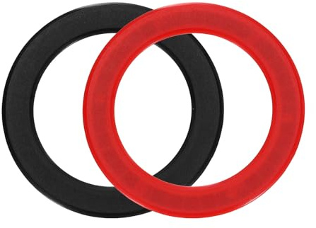sourcing map Magnetic Adapter Ring, 2Pcs Magnetic Sticker Ring ABS Universal Magnet Wireless Charging Conversion Kit for Mobile Phone Case Wireless Charger, Black, Red