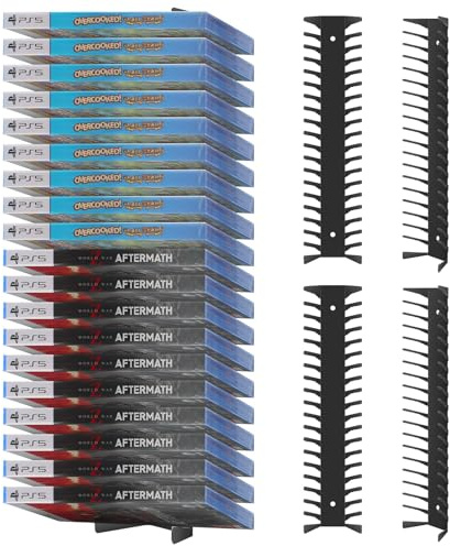 4 Pack Wall Mount DVD Storage Shelf for CD & Video Game Case, Holds 72 Disc | Heavy-Duty Metal CD Rack for PS5 PS4 Xbox Switch - Floating DVD Media Storage Holder & Game Organizer for Gaming Room