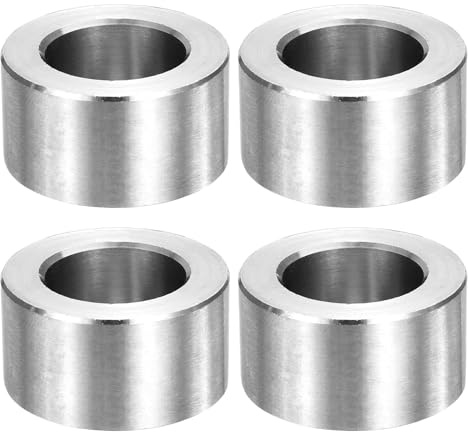 QUARKZMAN M16 Metall Abstandshalter 16mm ID x 26mm OD x 12mm L 4 Stück | Edelstahl Abstandshalter Rund Gewindelose Standoff Buchse Glatte Oberfläche für Schrauben Bolzen, Silber