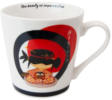 PEPITA VIAJERA Taza Japón Cerámica New Bone 380 ml,Taza Café y Té Apta Microondas y Lavavajillas,Diseño Wabi Sabi,Regalo Original Cultura Japonesa para la Mujer y Amistades
