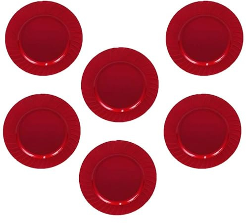 COSE DA CASA 6 Sottopiatti centro tavola centrino di natale in rosso cm33 decorazioni addobbi natalizi idea regalo