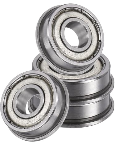 sourcing map FR4ZZ Flansch-Kugellager, 6,35 mm x 1,6 cm x 25,4 cm, doppelt geschirmtes Chromstahl-Rillenlager, ABEC5, 4 Stück