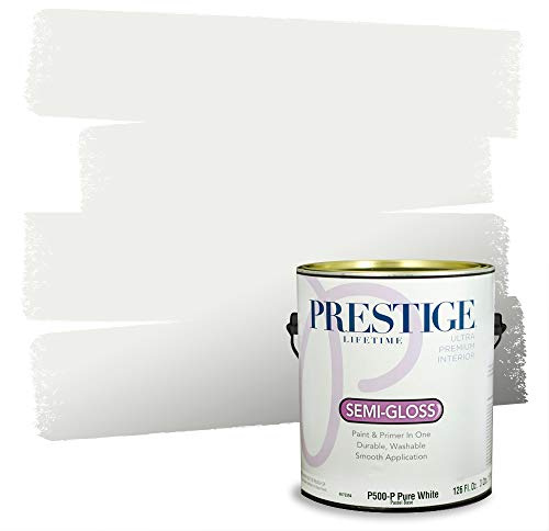 PRESTIGE Paints Interior Paint and Primer In One, 1-Gallon, Semi-Gloss, Comparable Match of Sherwin Williams* Extra White*