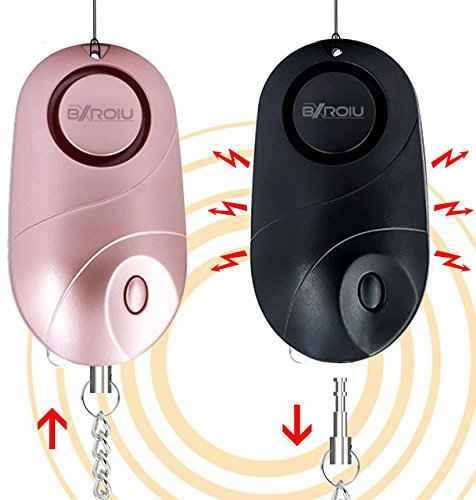 Persönlicher Alarm – Schlüsselanhänger mit Sirene für Selbstverteidigung und Sicherheit, tragbares Gerät für Frauen, Kinder und Senioren (Roségold+Schwarz)