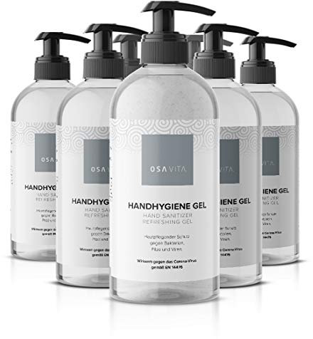 OSAVITA® Handhygiene Gel, Desinfektionsgel in Spenderflasche, schützt und pflegt, begrenzt viruzid nach EN 14476 (8x 500 ml)