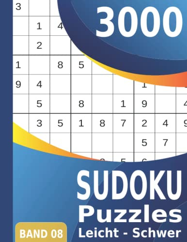 3000 Sudoku: Puzzles Leicht - Schwer | Großes Sudoku Buch für Erwachsene | Band 08