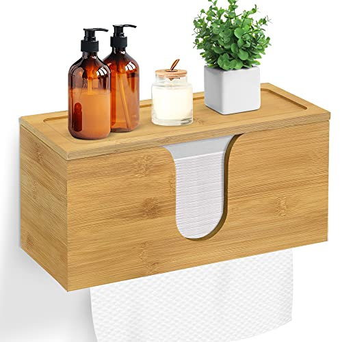 Dispensador de toallas de papel de madera maciza montado en la pared, soporte plegable para toallas de papel con tapa, plegable en C, plegable en Z, dispensador de toallas de papel de mano triple para
