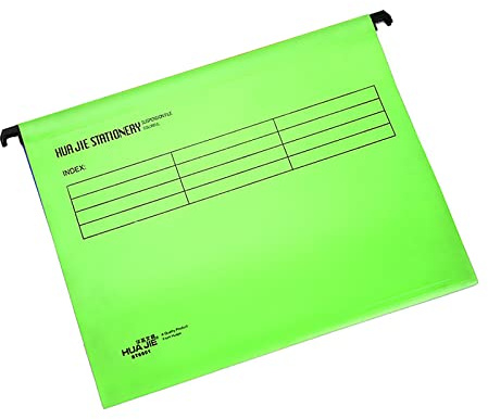 Paket med 12 A4 hängmapp med flikar och kortinlägg för arkivskåp, polypropen A4 hängande arkivförvaringsmappar Invändiga mappar (grön)