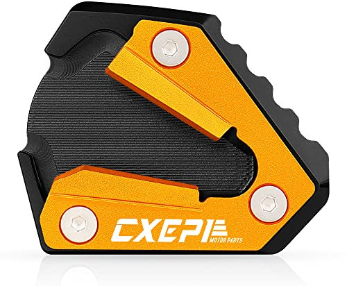 CXEPI Motorrad Seitenständer Vergrößern Fuß-Verbreiterung Ständer Platte Pad für 1290 SUPER ADVENRUTE S 1290 SAS 2021-2023,Schwarz-orange