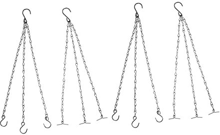 Yardwe 4pcs Flower Pot Chain Stainless Steel Hangers Metal Ornament Hooks Black Ornament Hooks Stainless Steel Hanging Basket Chains Galvanized Replacement Chain Plant Pot Chain Heavy Set
