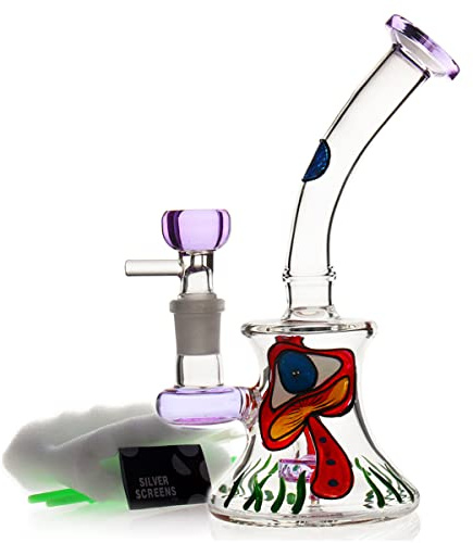Mimi Bong Glass Bong - 14.5mm Height, 16.5cm, 250g with Tornado Filter, Comes with Cleaning Brush (Red)