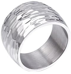 Homxi Bague Gravure Acier Inoxydable Femme Homme,Rond 10mm Alliances Homme Argent Alliance Homme Taille 65