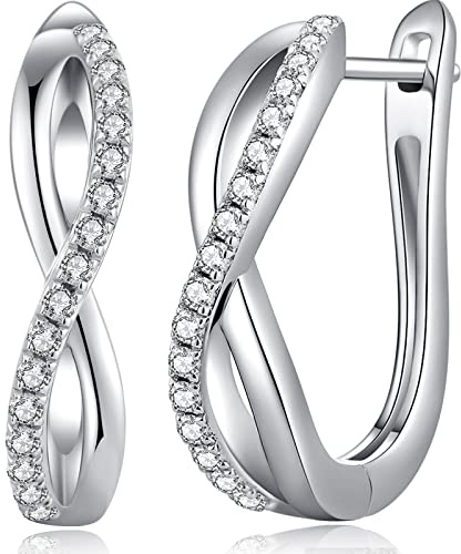 Jiamiaoi Weißgold Plattiert U Creolen 925 Silber Ohrringe Große Damen Schmuck