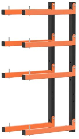 Olgsibb Holzregal, zusammenklappbar, Wandhalterung, robustes Metall, 4 Ebenen, 81,3 cm, Holzregal für Garage, Aufbewahrung