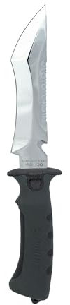 Abysstar, Coltello Subacqueo per Pesca in Apnea e Immersioni Dragon Aisi 420 Unisex Adulto, Nero, 14,5 cm