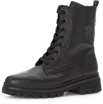 Gabor Damen Combat Boots, Frauen Stiefeletten,Moderate Mehrweite (G),Lammfell,Winterstiefel,Winterschuhe,gefüttert,schwarz,40.5 EU / 7 UK