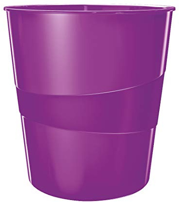 Leitz WOW 52781062 Lot de 6 corbeilles à papier en plastique Violet 15 l