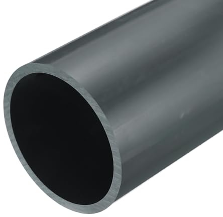 sourcing map Starres PVC-Rohr, rund, 96,8 mm, Innendurchmesser, 110 mm Außendurchmesser, 35 cm Länge, hellgrau, hohe Schlagfestigkeit für Wasserleitung, Kabelmuffe, 10 cm