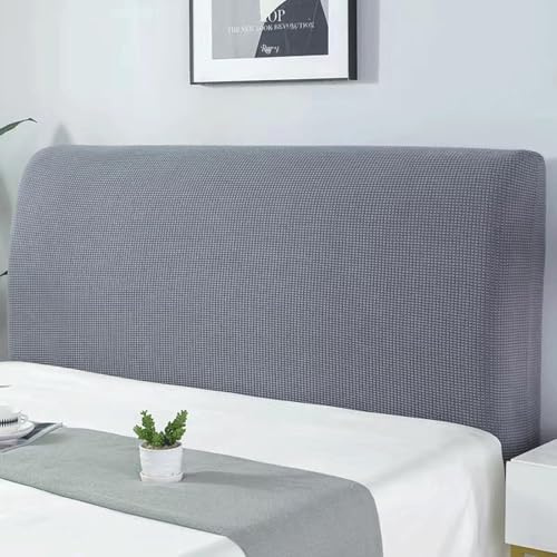 Copertura per Testiera per Letto Matrimoniale Singolo, Elastica Universale Copri Testata Letto EcoPelle/Imbottita/Legno/Tessuto Testiera Fodera Protezione Decorazione Antipolvere(Gray1,110-135cm)