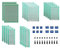 HUAZIZ 50 Pièces Circuit Imprimé Double Face Kit, 18 Pièces Double Face PCB Prototype Boards, 12 Pièces 2/3 Broches Bornier à Visser, 20 Pièces Colonne en Nylon