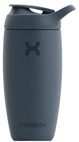 Promixx Botella mezcladora Pursuit, nueva edición - botella de agua de acero inoxidable aislada y vaso para licuadora, sin BPA, 550 ml, Azul medianoche