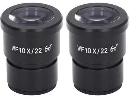 2 Stücke Mikroskopokular 10X mit Metallgehäuse Optische Linsen Aluminiumlegierung Biologische Okular Mikroskope Objektivadapter