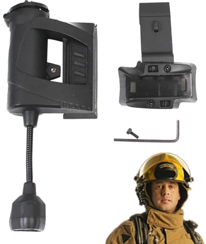Linterna montada en casco de seguridad, luces de casco de seguridad para hombres | Con base de pista, linterna de supervivencia LED de cuello flexible | Lámpara de trabajo de rescate de pompi