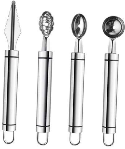 Alipis 4 Pezzi Di Scavino Per Frutta in Acciaio Inossidabile - Set Di Utensili Per Intagliare Melone E Melone Affettatrice Per Frutta Scavino Per Frutta Utensili Da Cucina