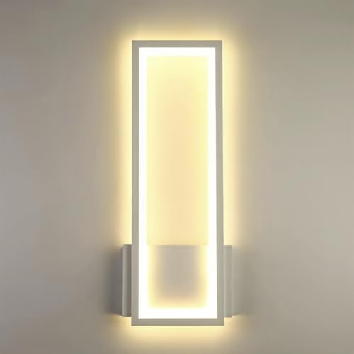 Comely Applique LED Parete Interno, 16W 2000LM Lampada da Parete LED Moderna, Quadrato Lampada da Muro in Acrilico per Soggiorno Camera da Letto Bagno Scale Corridoio, Bianco Caldo 3000K, Bianco