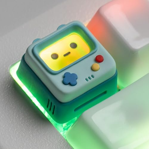 ULTRAEQUIP Artisan Keycaps, Cute Retro Game Consoler-Shpaed Keycaps, Shine Through Resin Handmade, Single 1U Replace Key for ESC Key Mechanical Keyboard (Blue)
