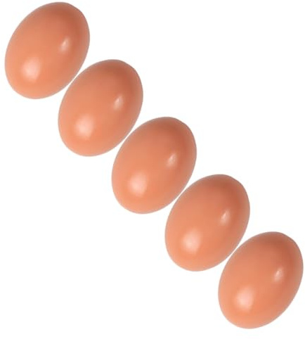 CIYODO 5 Huevos de Madera Realistas para Manualidades y Decoración de Pascua, Color Marrón, Material Madera, Ideales para Fiestas y Bricolaje Creativo