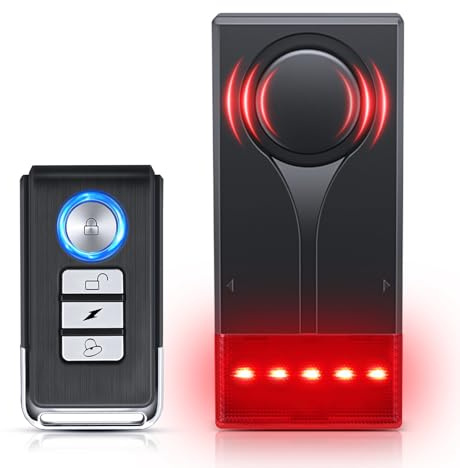 Car Anti-Theft Vibration Alarm, ELECTOP 108dB Automobile Vibration Sound & Light Alarm, Wireless Remote Car Alert Vehicle Security Alert System Automotive Warning Interior Safety Red Light