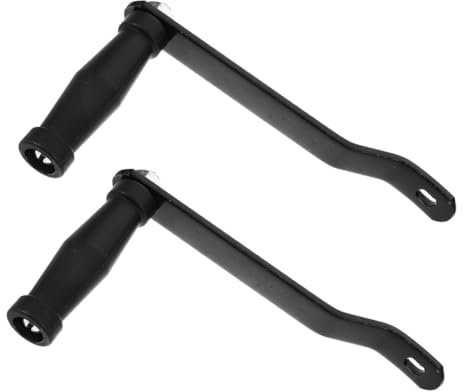 POPETPOP Poignée De Treuil à Manivelle Lot De 2 en Fer Galvanisé Noir, Manche Ergonomique, Transmission Puissance Optimisée, Remplacement pour Treuils De Remorque Marine, Usage Bateau Et Camping-Car