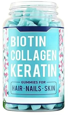 Biotine Gummies Kératine pour cheveux, peau, ongles, femmes, hommes
