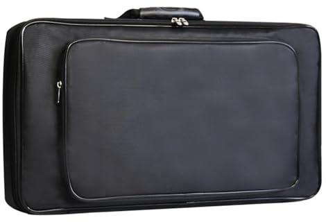 FUANA Borsa per pedaliera per chitarra, portatile, per effetti a pedale, grande, in tessuto Oxford, 58 x 33 x 10 cm, colore nero