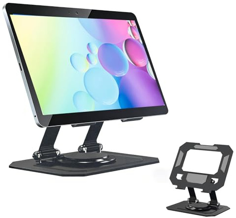 Surfplattaställ För Skrivbord, Justerbar Surfplattahållare För Skrivbord, Med Stabil 360° Roterbar Metallbas Och Justerbar Vinkel, Universell Kompatibel Med 4-16 Tums Surfplattor Och Telefoner