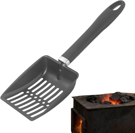 Tamiz de cenizas para chimenea, 128 pulgadas, resistente al calor, para hoguera, tamiz de acero inoxidable, pala de ceniza ahuecada para barbacoa, fogata, carbón, parrilla, camping, jardín, duradero