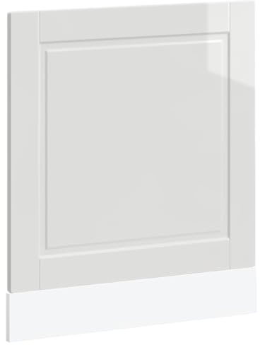 HETFTJN Panneau de lave-vaisselle blanc brillant 60 × 1,5 × 67 cm Matériau bois Protection avant de cuisine lave-vaisselle