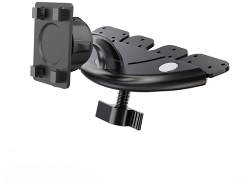 hogtnd Soporte para teléfono móvil seguro con CD, sin obstrucciones, articulación esférica de 360 grados, bloqueo giratorio para un fácil ajuste de ángulo, soporte para teléfono móvil con CD coche