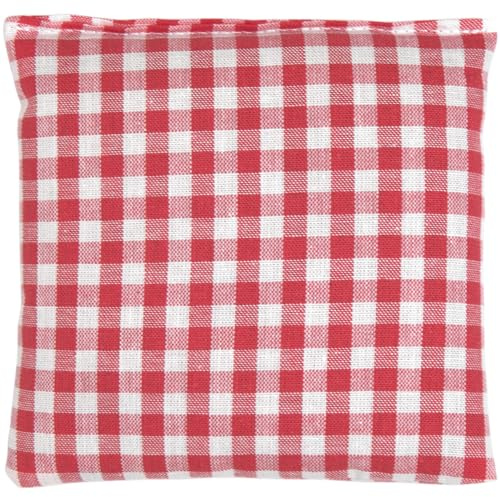 Kirschkernkissen 12x12cm rot-weiß - Wärmekissen & Kältekissen - Körnerkissen mit Kirschkerne