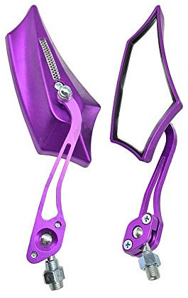 Mintice 2 Pièces Violet Universel Rétroviseur Latéral de Moto Miroir Scooter Rétroviseurs Latéraux 8mm / 10mm Bicyclette Vélo