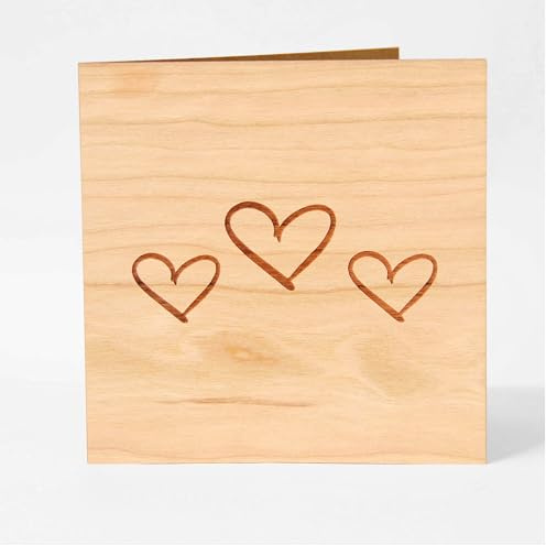 Original Holzgrußkarte - Liebeskarte & Valentinskarte - 100% Made in Austria, besteht aus Kirschholz - einzigartige Grußkarte, Hochzeitstag, Jahrestag, Verlobung, Liebeserklärung uvm