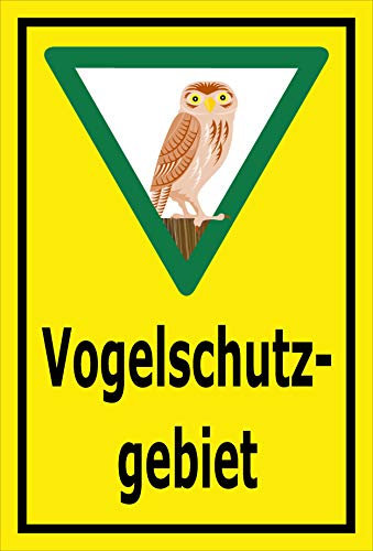 Melis-Folienwerkstatt Schild Vogelschutzgebiet - 30x20cm - Bohrlöcher - 3mm Hartschaum – 20 VAR S00359-199-C