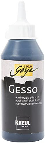 Kreul 85281 - SOLO GOYA Gesso nero, 250 ml, fondo per superfici pittoriche scure su base acrilica semi-gesso, impermeabile e con buona copertura