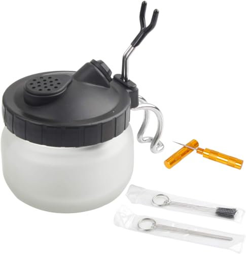 Fengda Airbrush Komplettreinigungsset BD-778 - Reinigungstopf mit Halter, 5 Stk. Reinigungsbürsten, 5 Stk. Reinigungspickel, 1 Airbrush-Reibahle