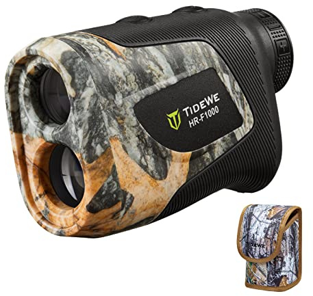 TideWe Hunting Rangefinder with Rechargeable Battery, 1000Y Camo Laser Range Finder 6X Magnification, Distance/Angle/Speed/Scan Multi Functional Water-Resistant Rangefinder with Case